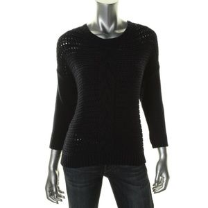 TOMMY HILFIGER Navy Knit Crew Pullover Sweater